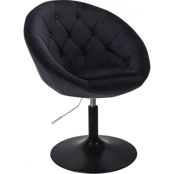 LuxuryForm DESIGN Kosmetické křeslo VERA VELUR na černém talíři - černé