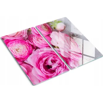 Obraz Tvrzené skleněné kuchyňské desky s grafikou, 2 kusy - Divoké růže, 2x30x52 cm