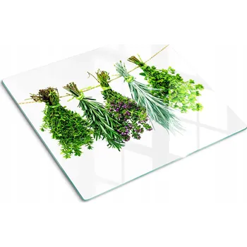 Obraz Skleněná kuchyňská deska na servírování s grafikou Bylinkový provázek 60x52 cm