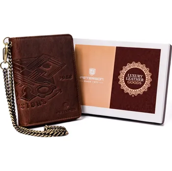 Peněženka Peterson pánská peněženka z pravé kůže hnědá PTN N4C-02-HWM-1230 - muž