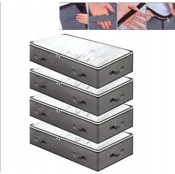 Úložný box 4x ORGANIZÉR NA ULOŽENÍ POVLEČENÍ OBLEČENÍ KONTEJNER POD POSTEL DO SKŘÍNĚ