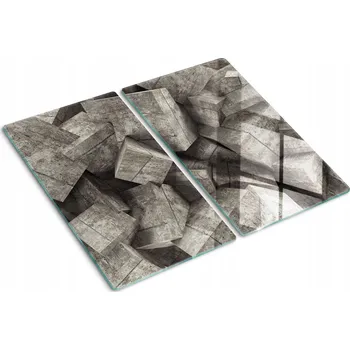 Obraz Dekorativní Skleněné Kuchyňské Desky na Krájení Betonové Kostky 2x30x52 cm