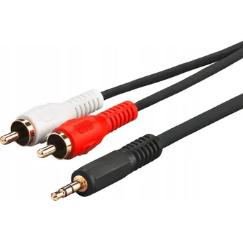 Audio kabel Microconnect 3,5mm jack - 2x RCA (15 m) audio kabel, černý