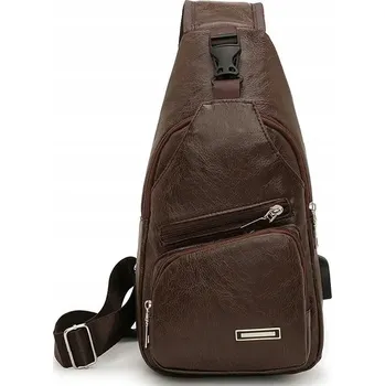 Taška přes rameno s USB nabíjením Hunter - Tmavě Hnědá KP-25621