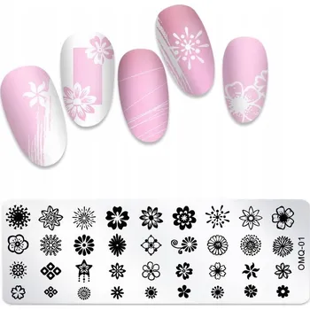 Přípravek na nehty Šablona / Destička na nehty pro zdobení nehtů OMQ-01