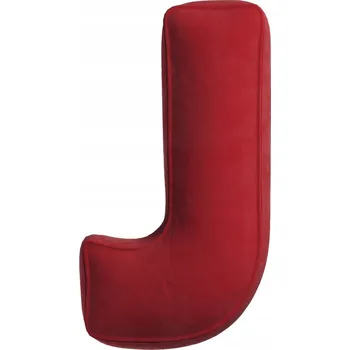 Polštář Polštář velurový písmeno J, 40cm VELKÝ červený