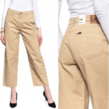 LEE WIDE LEG kalhoty MANŽESTRÁKY široké rovné volné W28 L33