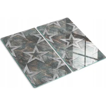Obraz Skleněné kuchyňské desky na krájení a servírování s grafikou hvězd a kamene, 2 kusy, 30x52 cm