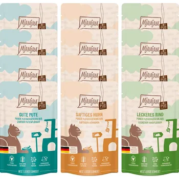 Krmivo pro kočku 12x125g Míchané balení MjAMjAM čistý masový požitek - mix (3 druhy)