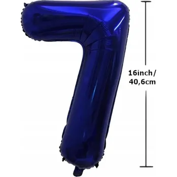 Balónek Fóliový balónek ČÍSLICE 7 Narozeninová oslava párty 40 cm (16 palců) Tmavě modrý