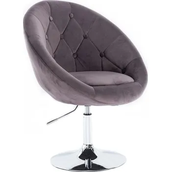 LuxuryForm DESIGN Kosmetické křeslo VERA VELUR na stříbrném talíři - tmavě šedé