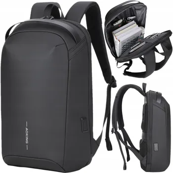 Městský batoh Elegantní Business Batoh s USB-C portem - Stylový a Funkční černý