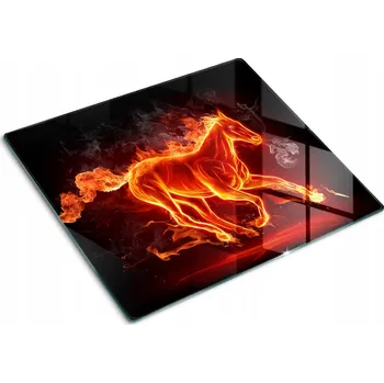 Obraz Kuchyňská Multifunkční Ozdobná Deska Tvrzené Sklo Kůň v plamenech 60x52 cm