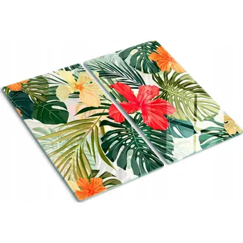 Obraz Skleněné kuchyňské desky tvrzené s grafikou Havajské květy 2x30x52 cm