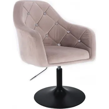 LuxuryForm DESIGN Kosmetické křeslo ROMA VELUR na černém talíři - světle šedé