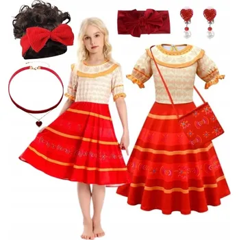 Karnevalový kostým ŠATY KOSTÝM PŘEVLEK ENCANTO DOLORES MADRIGAL KARNEVAL 122 128