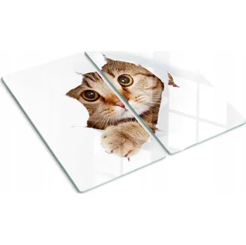 Obraz Kuchyňské Multifunkční Dekorativní Desky Tvrzené Sklo Kočka 2x30x52 cm
