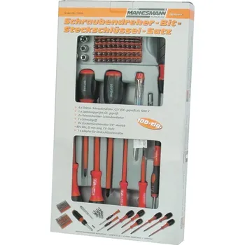 Šroubovák Šroubováky s bity Brüder Mannesmann, 100 dílů