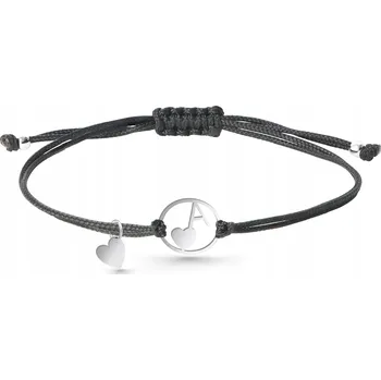 Náramek Náramek s písmenkem na šňůrce stříbro 925