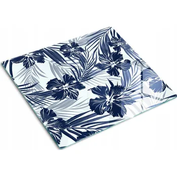 Obraz Skleněná kuchyňská deska na krájení s grafikou Tropické květiny 60x52 cm