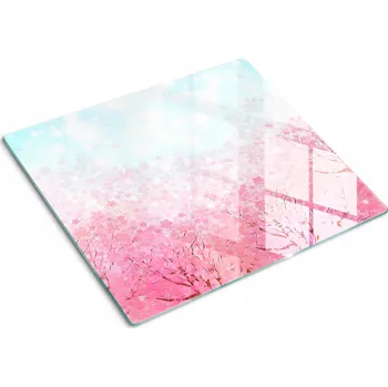 Obraz Tvrzené skleněné kuchyňské prkénko s ozdobnou grafikou Květy třešně 60x52 cm