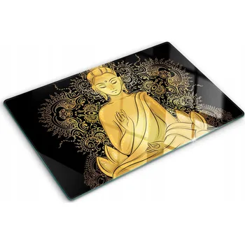 Obraz Skleněná Dekorační Deska Na Servírování Jednohubek Sedící Buddha 80x52 cm