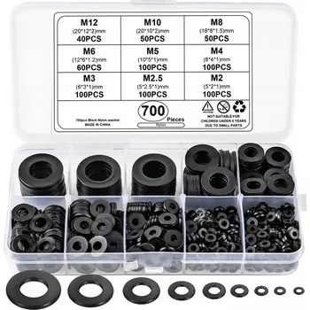 podložka GUMOVÉ PODLOŽKY POD ŠROUBY, VRUTY, DISTANČNÍ PRVKY, TĚSNĚNÍ, POUZDRA, PLOCHÉ – SADA 700 KS