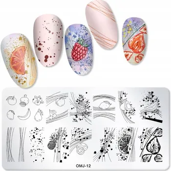 Přípravek na nehty Šablona / Destička na nehty pro zdobení nehtů OMJ-12