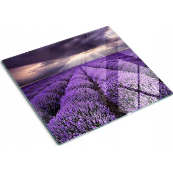 Obraz Kuchyňská Multifunkční Dekorativní Deska z Tvrzeného Skla Levandulové Pole 60x52 cm