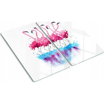 Obraz Multifunkční Dekorativní Skleněné Desky do Kuchyně Plameňáci 2x30x52 cm