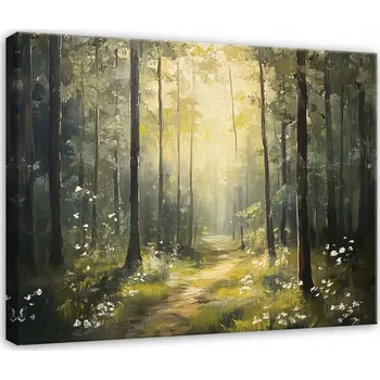 Obraz 3D OBRAZ LES STROMY SLUNCE DO LOŽNICE OBÝVÁKU KUCHYNĚ NA PLÁTNĚ 100x70