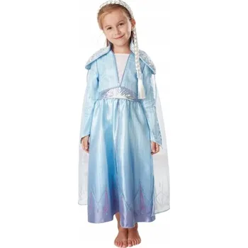 Dívčí šaty LEDOVÉ KRÁLOVSTVÍ ELSA ŠATY Ledové království 2 + ledově modrý cop ELSA 146