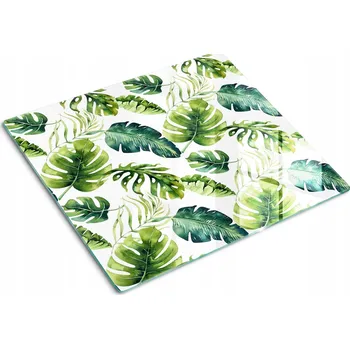 Obraz Dekorativní deska z Tvrzené Sklo na krájení – Tropické listy, 60 x 52 cm