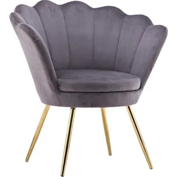 LuxuryForm DESIGN Kosmetické křeslo FREY VELUR se zlatými nohami - tmavě šedé