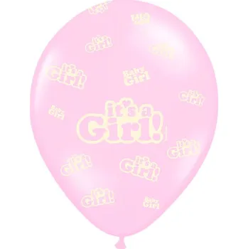 Balónek BALÓNEK RŮŽOVÝ ITS A GIRL BÍLÝ 30cm 1 Ks