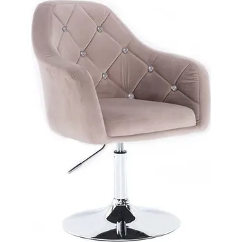 LuxuryForm DESIGN Kosmetické křeslo ROMA VELUR na stříbrném talíři - světle šedé