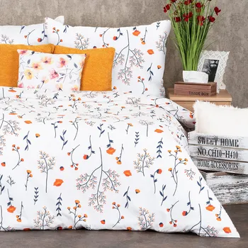 Povlečení 4Home Bavlněné povlečení Floret, 140 x 220 cm, 70 x 90 cm, bílá