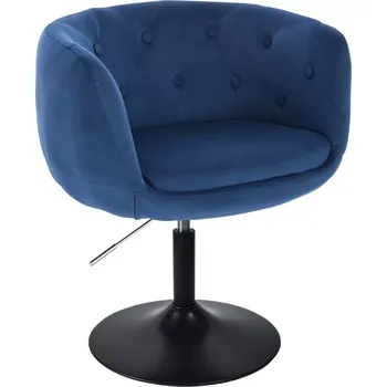 LuxuryForm DESIGN Kosmetické křeslo MONTANA VELUR na černém talíři - modré
