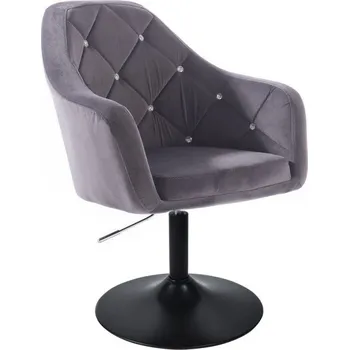 LuxuryForm DESIGN Kosmetické křeslo ROMA VELUR na černém talíři - tmavě šedé