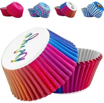 MORAINJAY 100 ks duhových papírových košíčků na muffiny standardní velikosti pro LGBT Gay Pride