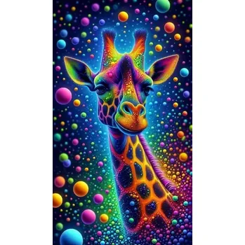 Diamantové malování Diamantové malování - Barevná žirafa (85 x 45)