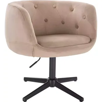 LuxuryForm DESIGN Kosmetické křeslo MONTANA VELUR na černém kříži - latte