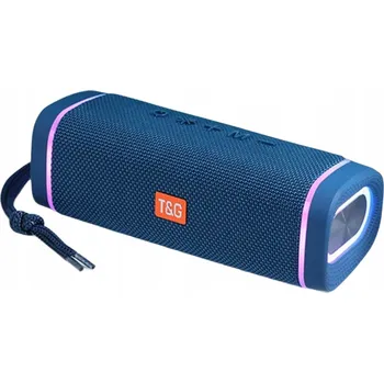 Bluetooth reproduktor BEZDRÁTOVÝ REPRODUKTOR T&G TG375 BASS RÁDIO BLUETOOTH LED MIKROFON MODRÝ
