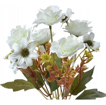 umělá květina Dekorace Ozdoba Umělá Rostlina Květ Bílý 29 cm. C&E