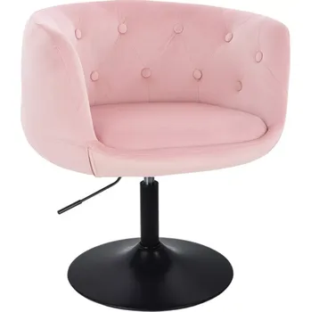 LuxuryForm DESIGN Kosmetické křeslo MONTANA VELUR na černém talíři - růžové
