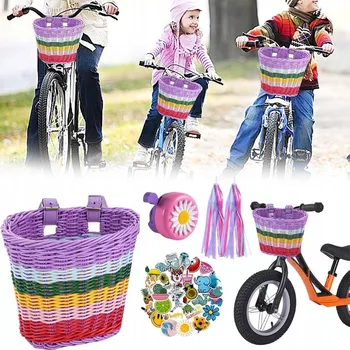 Košík na láhev Košík na kolo + zvonek + ozdoba, sada na kolo pro dívku