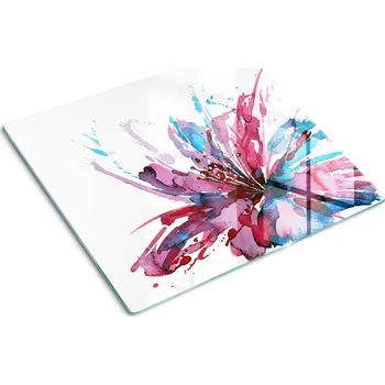 Obraz Ozdobná skleněná deska na krájení a servírování Abstraktní květ 60x52 cm