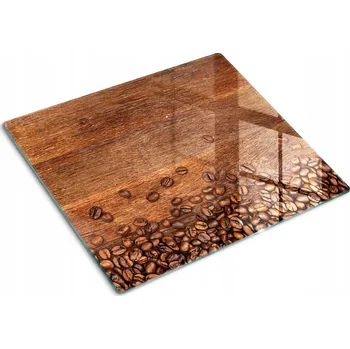 Obraz Dekorativní kuchyňská deska z Tvrzené Sklo na krájení, motiv kávová zrna, 60x52 cm