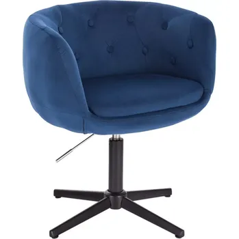 LuxuryForm DESIGN Kosmetické křeslo MONTANA VELUR na černém kříži - modré