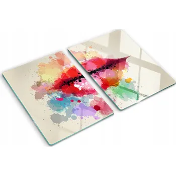 Obraz Dekorativní Skleněné Kuchyňské Desky na Krájení Barevné rty 2x40x52 cm